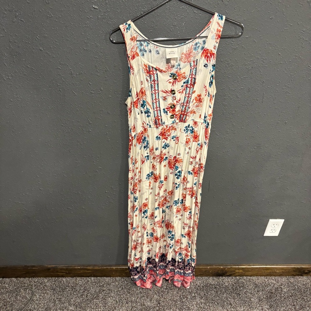 Knox Rose Floral Maxi Dress in Cream and Red